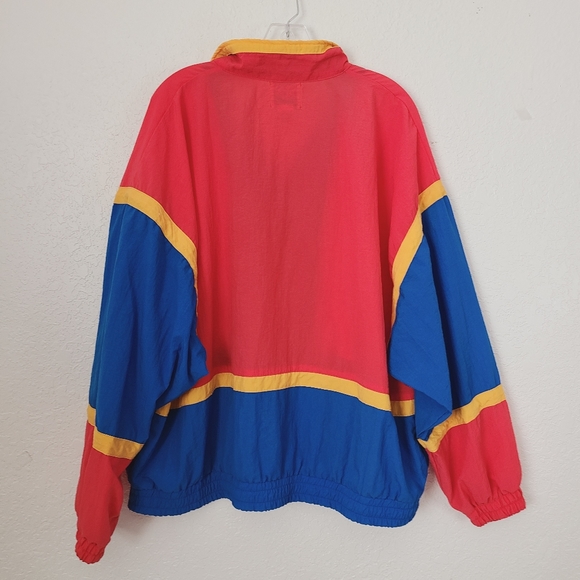80-90s Vintage Bold Color Block Windbreaker Jacket - Picture 2 of 10